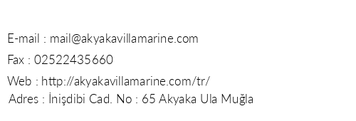 Villa Marine telefon numaralar, faks, e-mail, posta adresi ve iletiim bilgileri